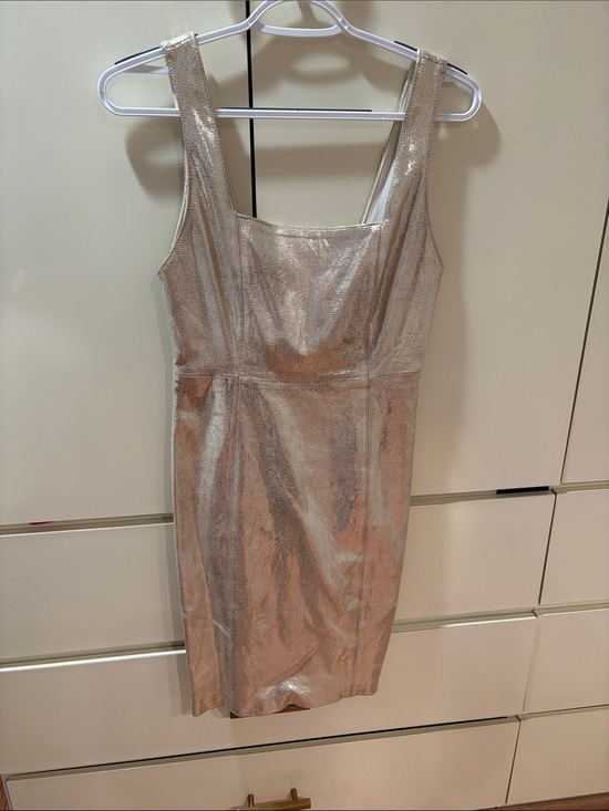 Alice + Olivia Dresses & Skirts - Alice + Olivia Rose Gold Metallic Square-Neck Mini Dress